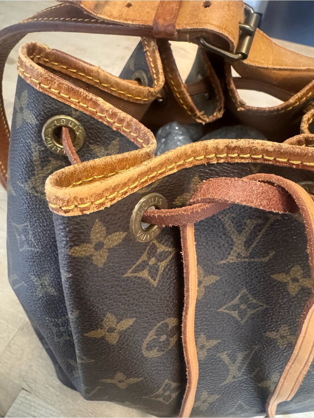 Louis Vuitton Brown Monogram Noe’ Canvas Drawstring bucket bag authentic COA - Picture 8 of 13